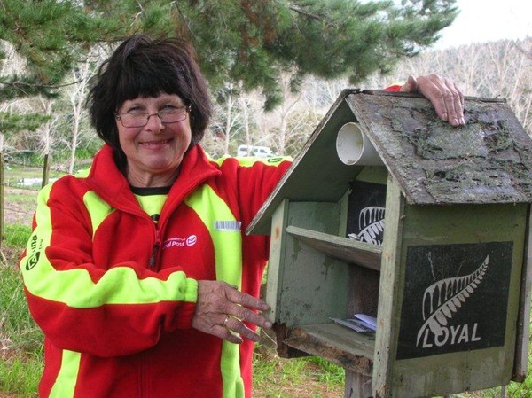 Carol Whitelaw and old letterbox